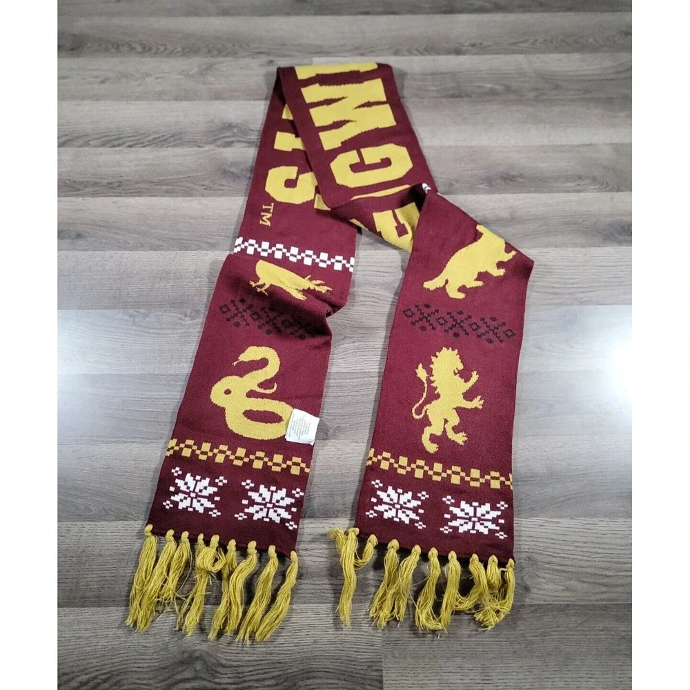 Harry Potter Hogwarts Knit Scarf One Size Wizarding World Muffler Knit Magic Y2K